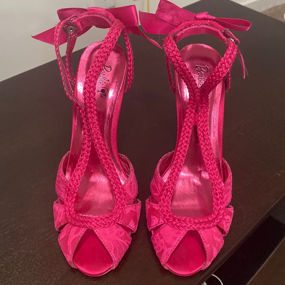 Barbie by Townshoes Pink Lace heels